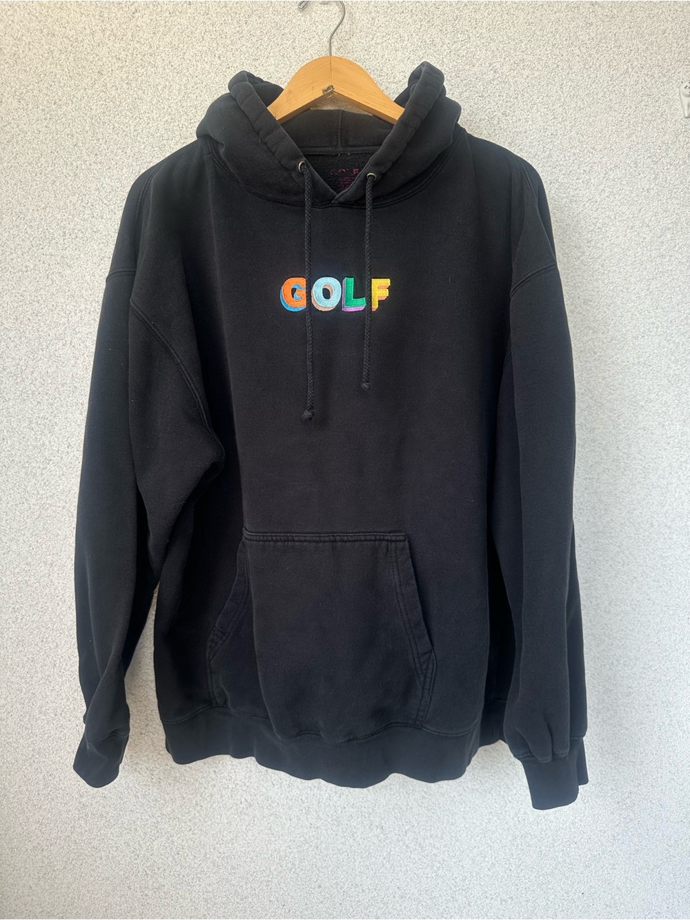 Golf Wang GOLF Rainbow Logo Black Pullover Hoodie Men’s XL Tyler The Creator